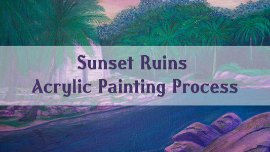Sunset Ruins Acrylic Painting Process