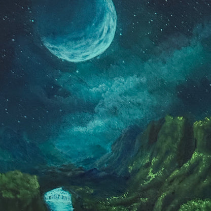 Moonlit Forest Passage - Original Acrylic Painting