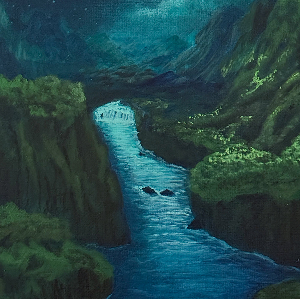 Moonlit Forest Passage - Original Acrylic Painting